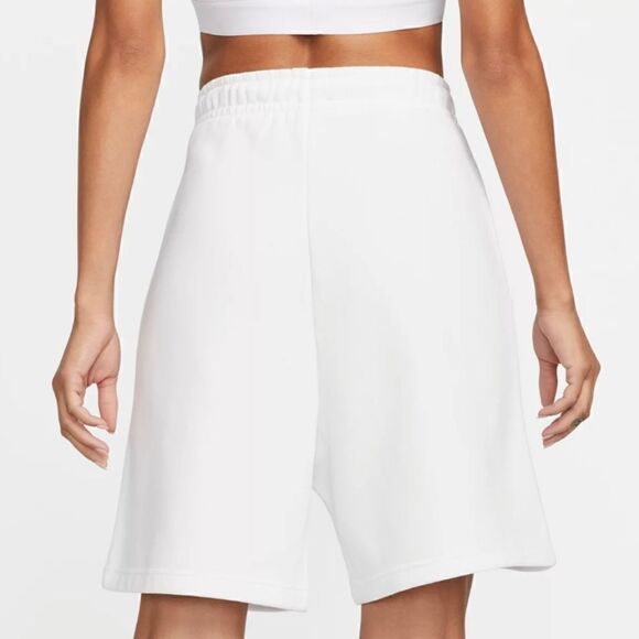 𝅺NIKE Women's White Oversized Baddie Essential Fleece High Rise Shorts - Picture 3 of 4